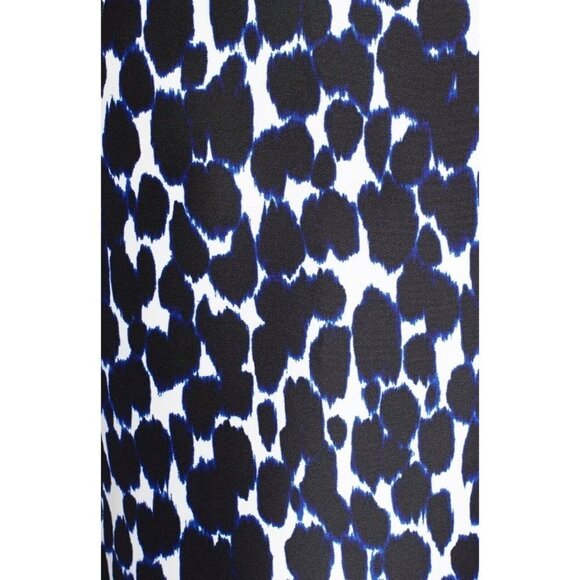 Kate Spade Black Blue Leopard Fit and Flare Dress with POCKETS! $400 - Picture 2 of 12